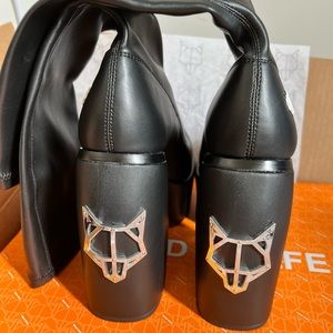 Naked Wolfe Black Spice Stretch Platform Boots